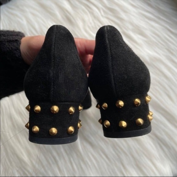 NEW Gucci Studded Suede Flats - Picture 5 of 11